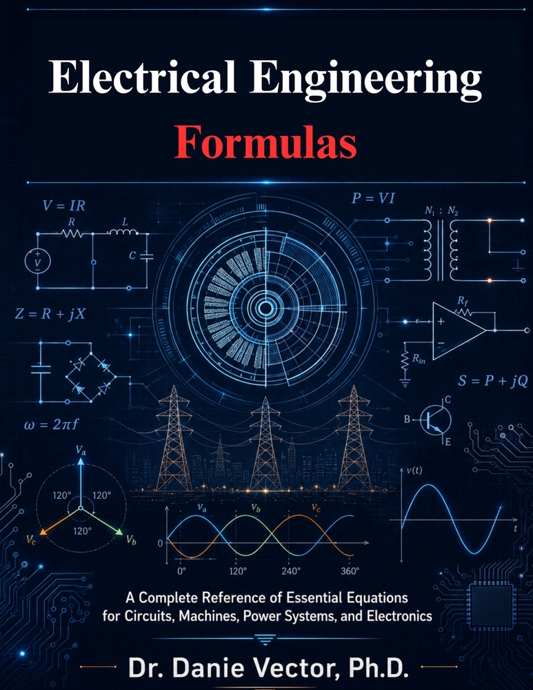 Electrical Engineering Formulas: A Complete Reference of Essential Equations for Circuits, Machines, Power Systems, and Electronics cover