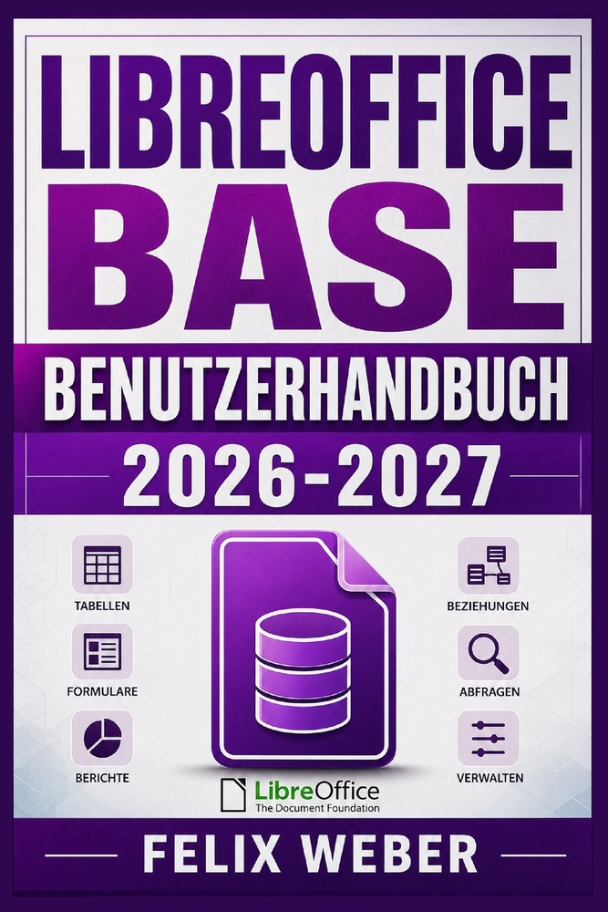 LibreOffice Base Benutzerhandbuch 2026-2027: Datenbanken einfach erstellen, verwalten und für Ihren Alltag nutzen - der praktische Einstieg mit Schrit cover