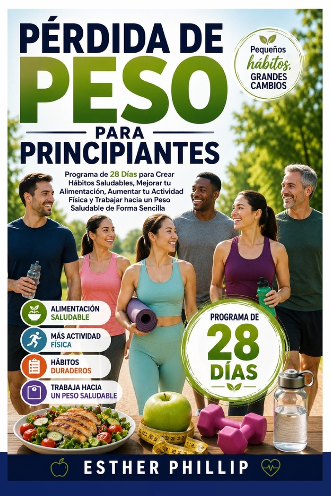 Pérdida de Peso para Principiantes: Programa de 28 Días para Crear Hábitos Saludables, Mejorar tu Alimentación, Aumentar tu Actividad Física y Trabaja cover