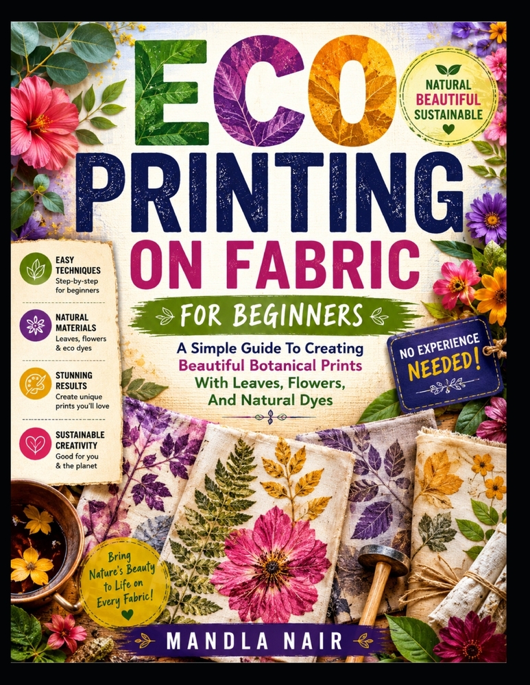 Eco Printing On Fabric For Beginners: A Simple Guide To Creating Beautiful Botanical Prints With Leaves, Flowers, And Natural Dyes cover