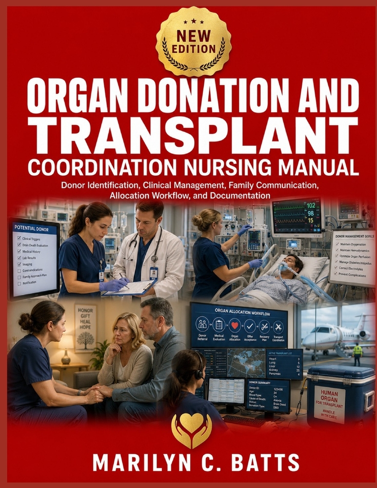 Organ Donation and Transplant Coordination Nursing Manual: Donor Identification, Clinical Management, Family Communication, Allocation Workflow, and D cover