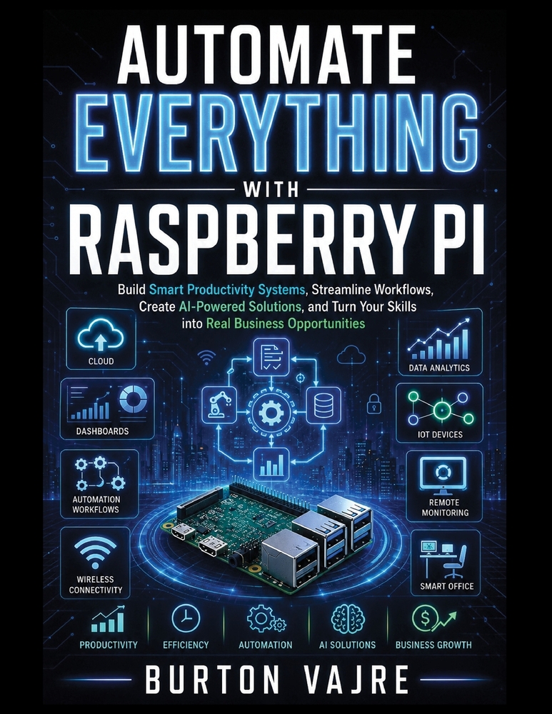 Automate Everything with Raspberry Pi: Build Smart Productivity Systems, Streamline Workflows, Create AI-Powered Solutions, and Turn Your Skills into cover
