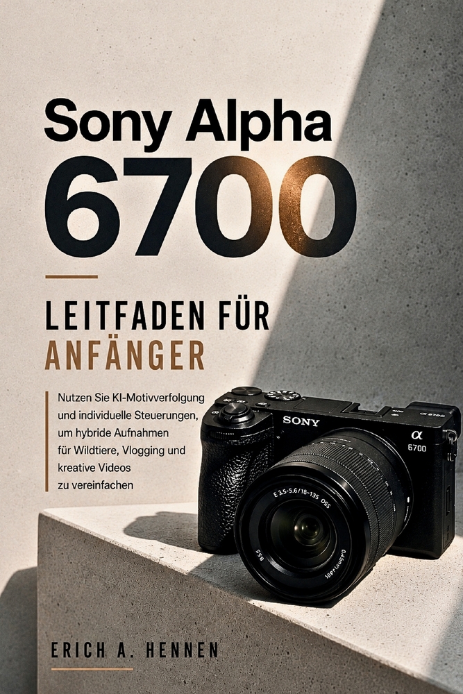 Sony Alpha 6700 LEITFADEN FÜR ANFÄNGER: Nutzen Sie KI-Motivverfolgung und individuelle Steuerungen, um hybride Aufnahmen für Wildtiere, Vlogging und k cover