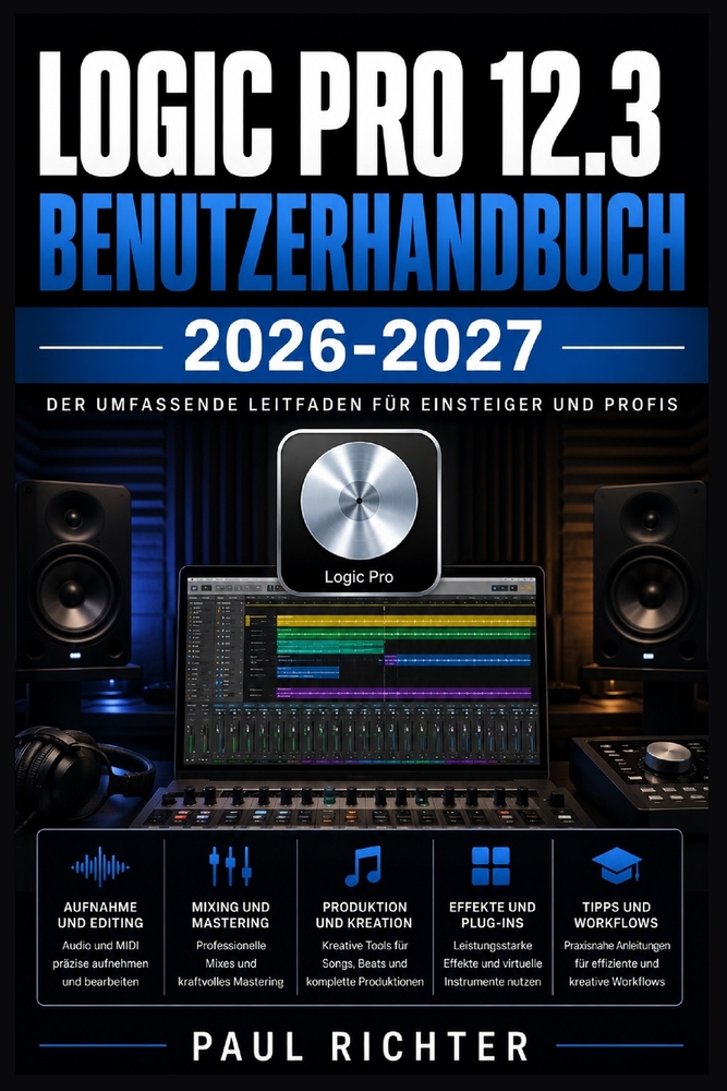 Logic Pro 12.3 Benutzerhandbuch 2026-2027: Aufnahme, Mixing, Sounddesign und Musikproduktion für Einsteiger und Fortgeschrittene am Mac cover