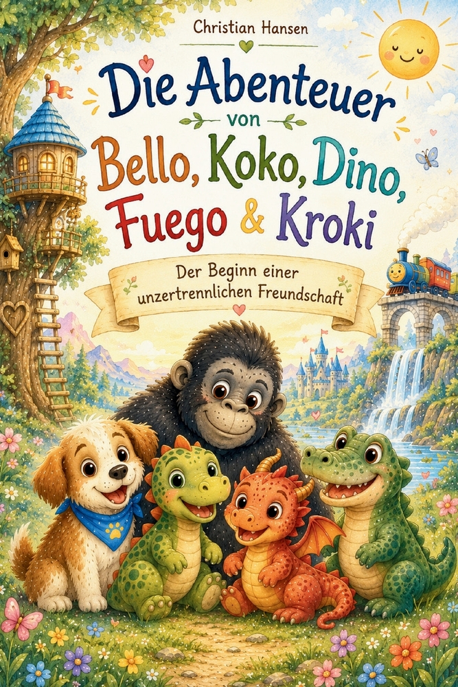 Die Abenteuer von Bello, Koko, Dino, Fuego & Kroki: Der Beginn einer unzertrennlichen Freundschaft - Herzerwärmende Abenteuergeschichten zum Vorlesen cover