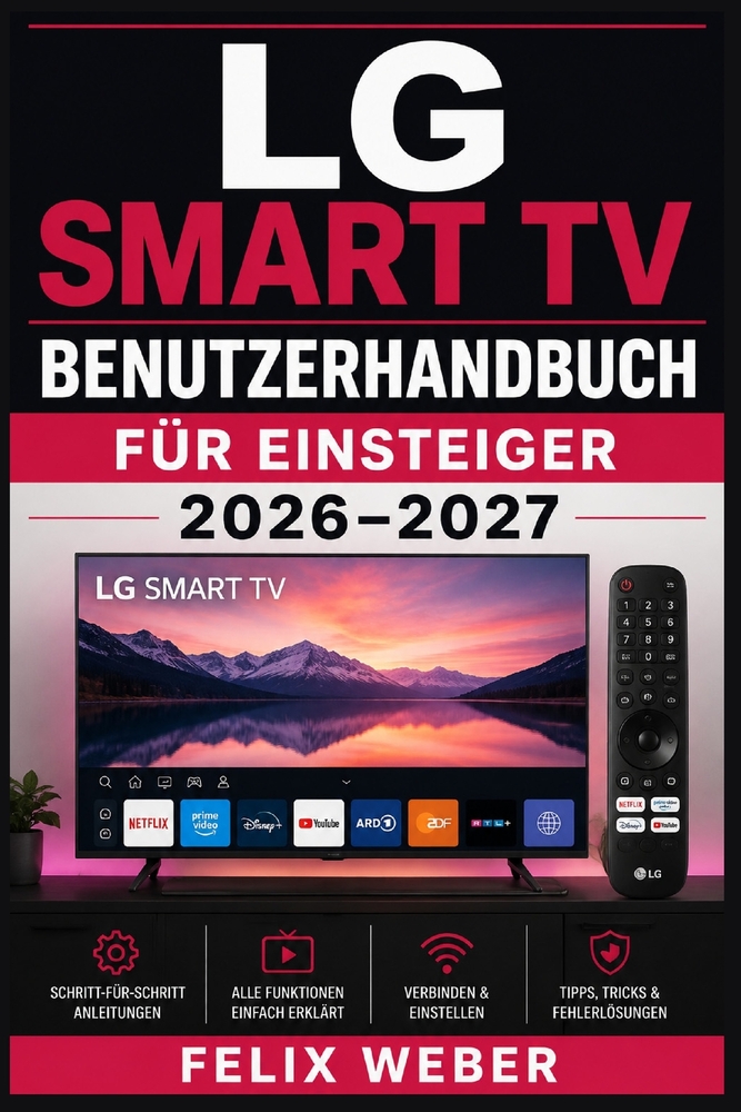 LG Smart TV Benutzerhandbuch für Einsteiger 2026-2027: WebOS einrichten, Apps herunterladen, Streaming-Dienste aktivieren, WLAN konfigurieren und Prob cover