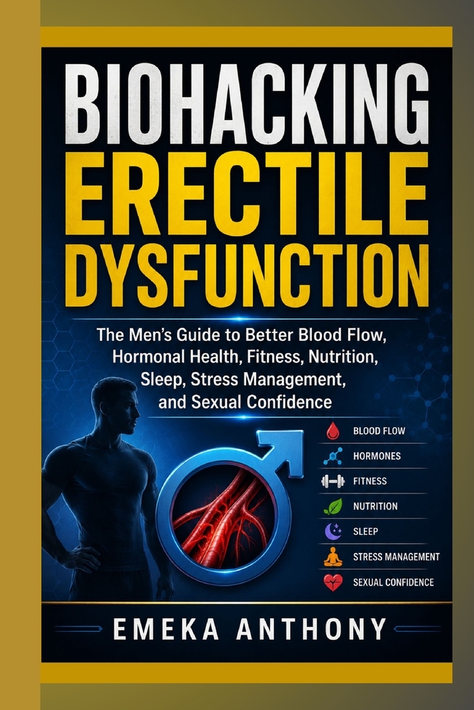 Biohacking Erectile Dysfunction: The Men's Guide to Better Blood Flow, Hormonal Health, Fitness, Nutrition, Sleep, Stress Management, and Sexual Confi cover