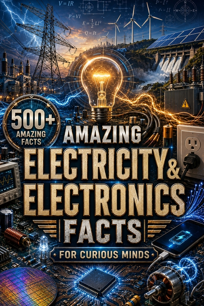 Amazing Electricity & Electronics Facts for Curious Minds: 500+ Fun & Surprising Facts About Electricity, Electronics, Circuits, Batteries, Inventions cover