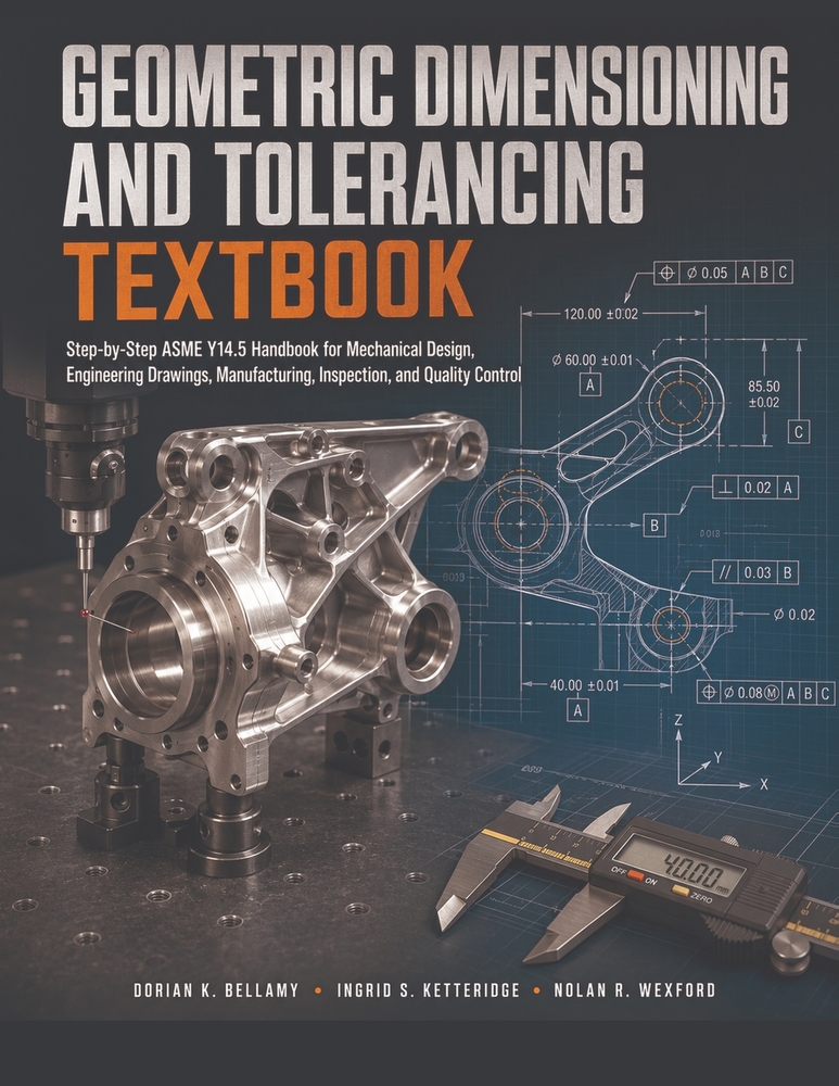 Geometric Dimensioning And Tolerancing Textbook: Step-by-Step ASME Y14.5 Handbook for Mechanical Design, Engineering Drawings, Manufacturing, Inspecti cover