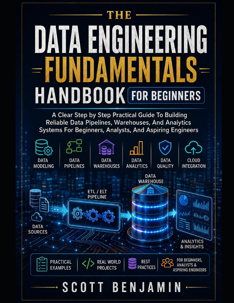 The Data Engineering Fundamentals Handbook for Beginners: A Clear Step by Step Practical Guide to Building Reliable Data Pipelines, Warehouses, and An cover