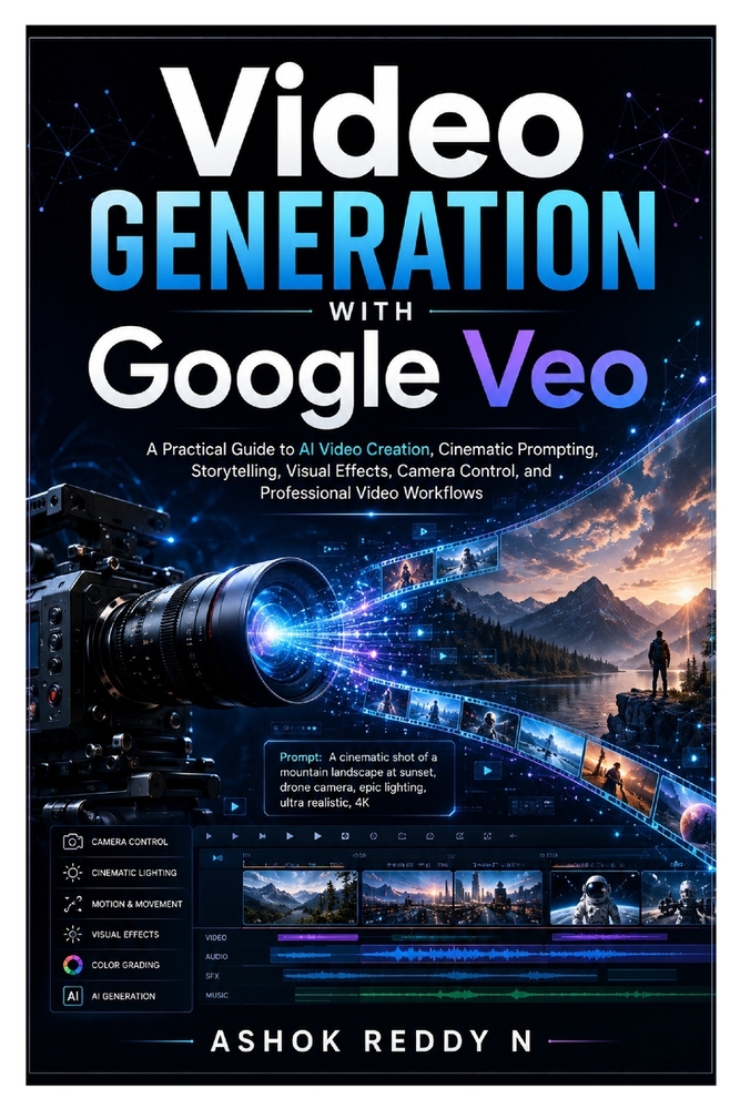 Video Generation with Google Veo: A Practical Guide to AI Video Creation, Cinematic Prompting, Storytelling, Camera Control, Visual Effects, and Profe cover