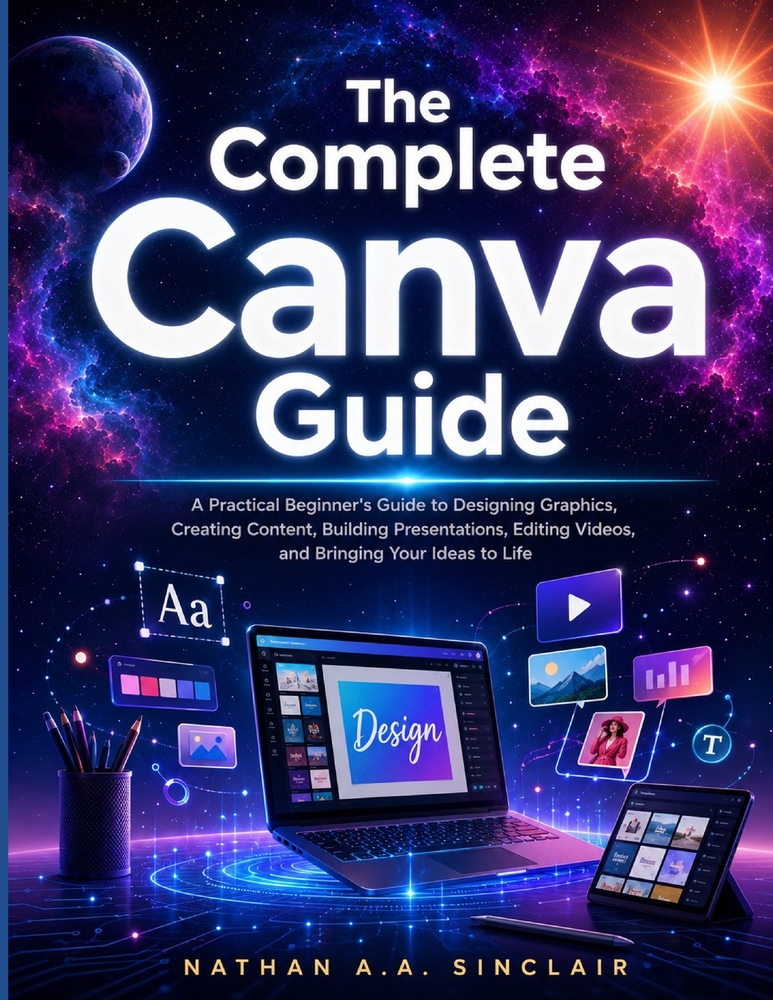 The Complete Canva Guide: A Practical Beginner's Guide to Designing Graphics, Creating Content, Building Presentations, Editing Videos, and Bringing Y cover
