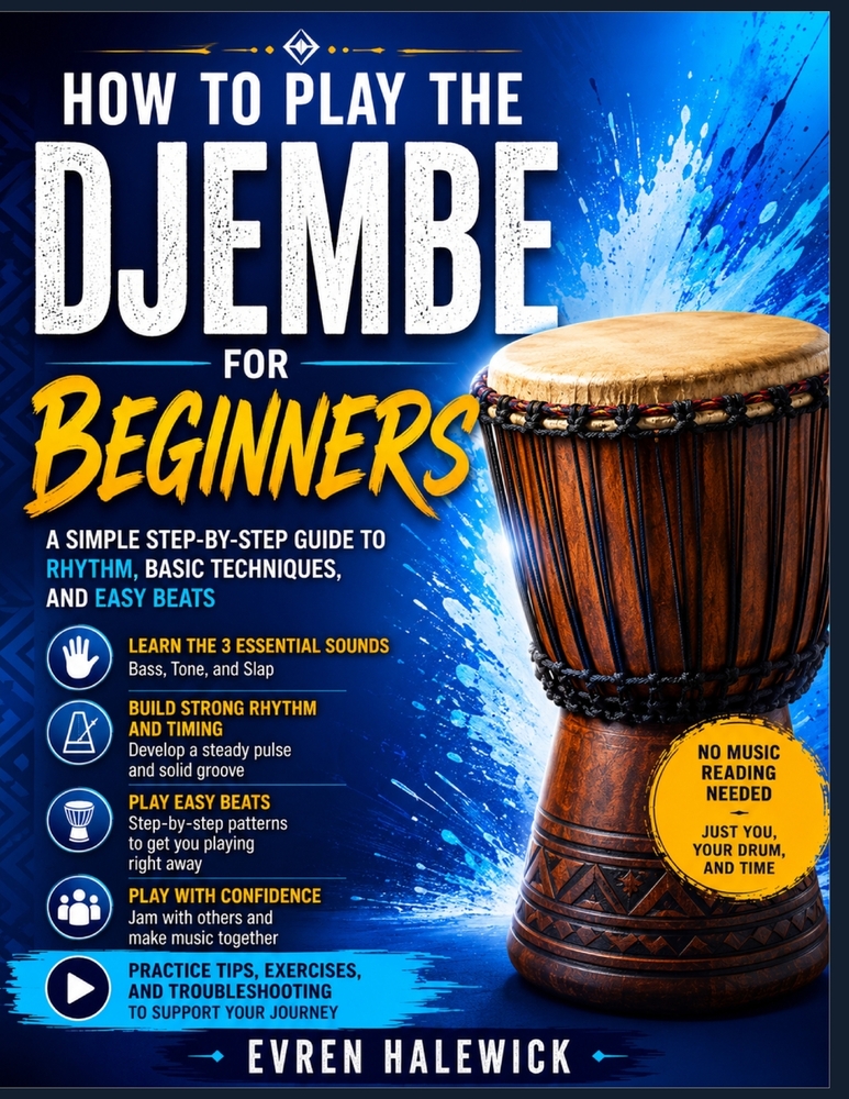 How to Play the Djembe for Beginners: A Simple Step-By-Step Guide To Rhythm, Basic Techniques, And Easy Beats cover