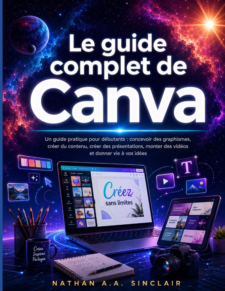 Le guide complet de Canva: Un guide pratique pour débutants: concevoir des graphismes, créer du contenu, créer des présentations, monter des vidéos et cover