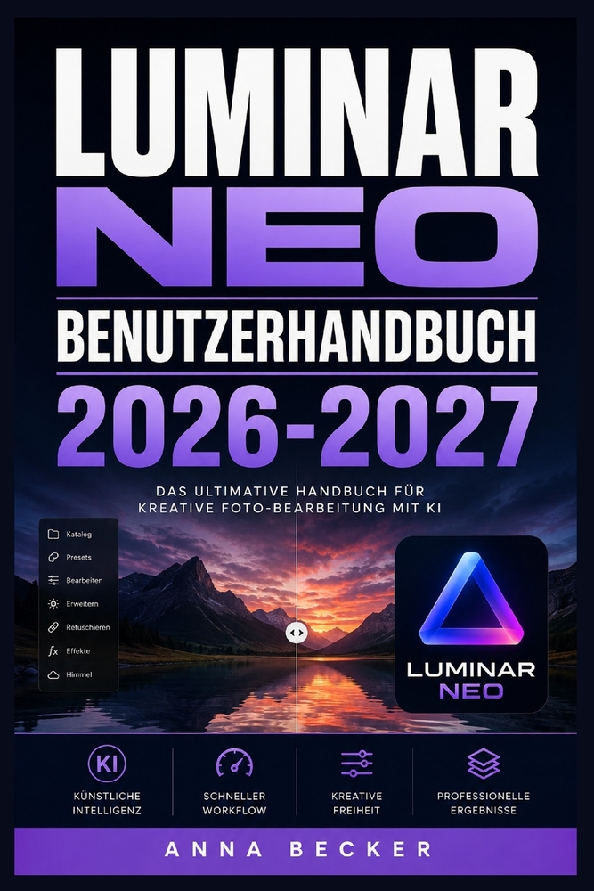 Luminar Neo Benutzerhandbuch 2026-2027: Meistern Sie KI-gestützte Fotobearbeitung - Von den Grundlagen bis zu Profi-Workflows für Atemberaubende Bilde cover