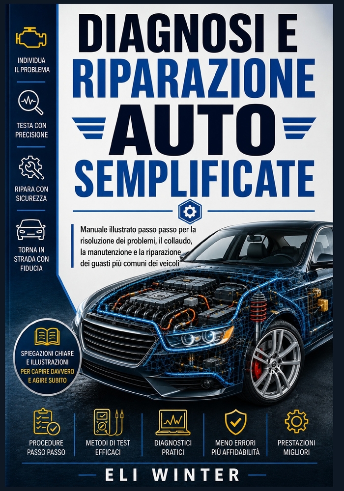 Diagnosi e riparazione auto semplificate: Manuale illustrato passo passo per la risoluzione dei problemi, il collaudo, la manutenzione e la riparazion cover