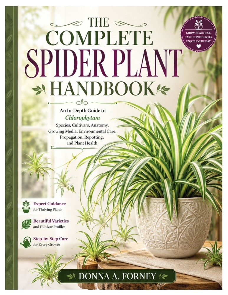 The Complete Spider Plant Handbook: An In-Depth Guide to Chlorophytum Species, Cultivars, Anatomy, Growing Media, Environmental Care, Propagation, Rep cover