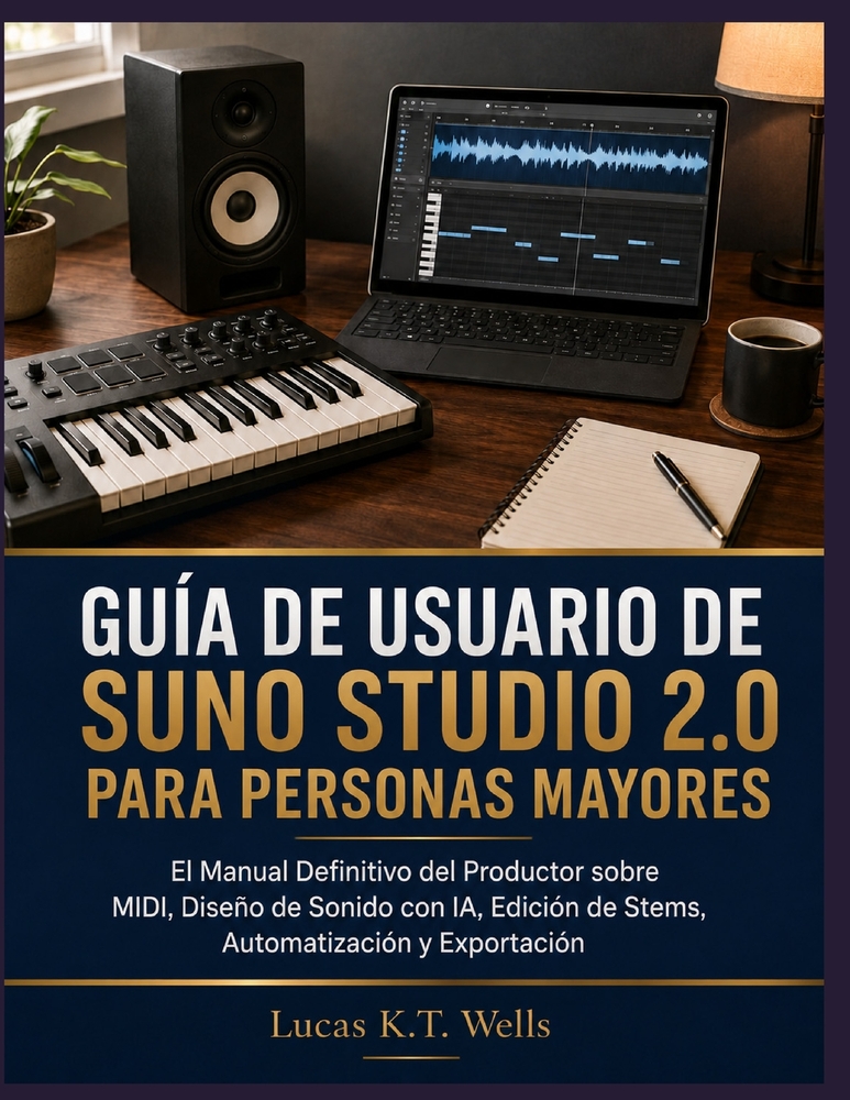 Guía de Usuario de Suno Studio 2.0 para Personas Mayores: El Manual Definitivo del Productor sobre MIDI, Diseño de Sonido con IA, Edición de Stems, Au cover