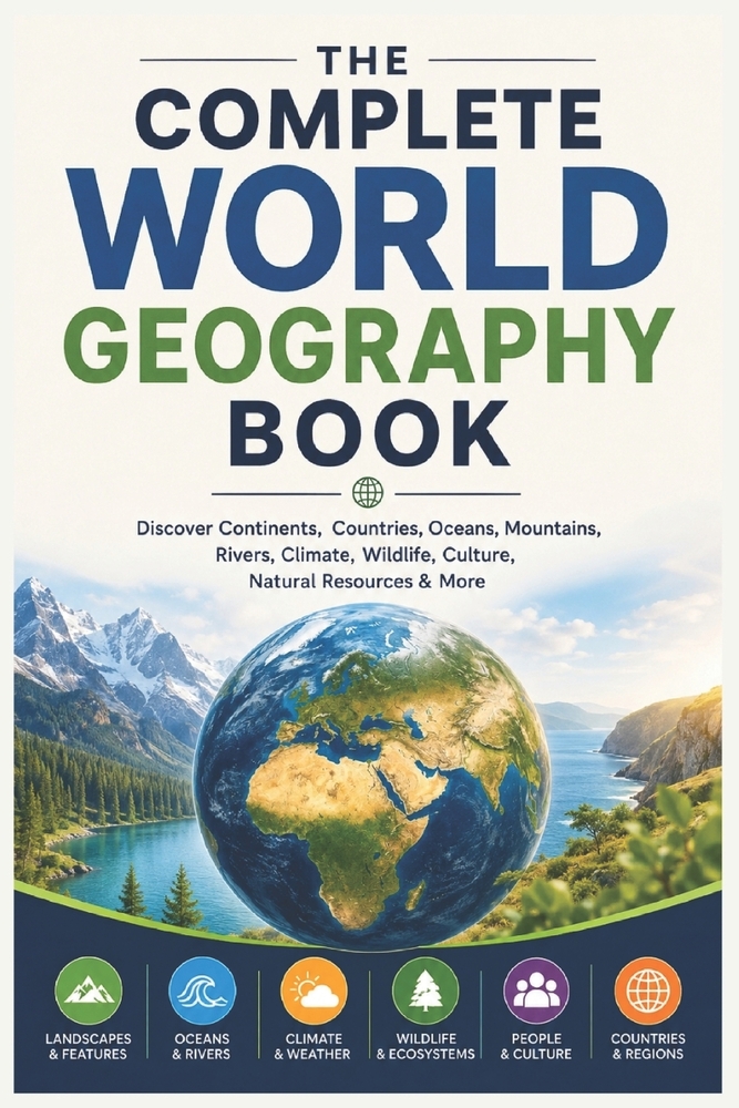 The Complete World Geography Book: Discover Continents, Countries, Oceans, Mountains, Rivers, Climate, Wildlife, Culture, Natural Resources & More cover