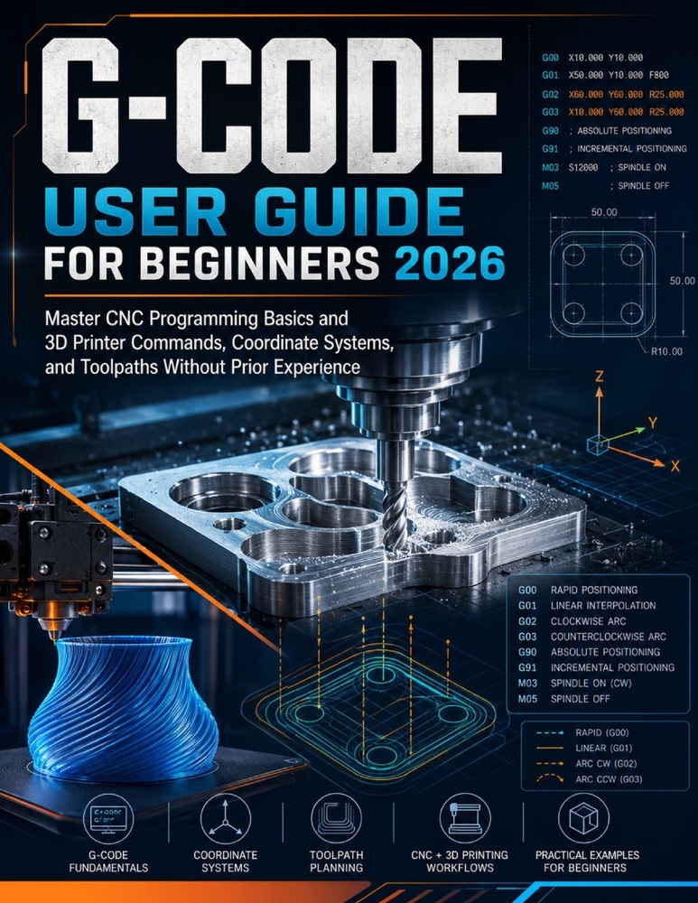 G-CODE User Guide for Beginners 2026: Master CNC Programming Basics and 3D Printer Commands, Coordinate Systems, and Toolpaths Without Prior Experienc cover