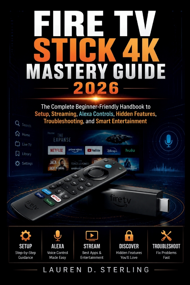 Fire TV Stick 4K Mastery Guide 2026: The Complete Beginner-Friendly Handbook to Setup, Streaming, Alexa Controls, Hidden Features, Troubleshooting, an cover