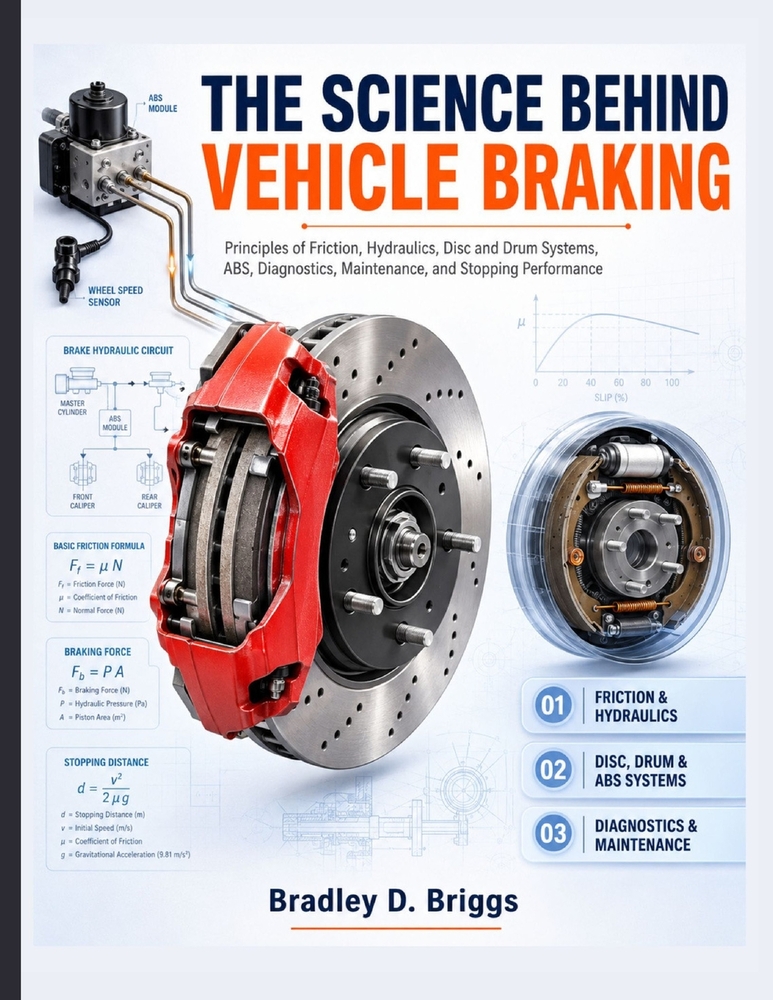 The Science Behind Vehicle Braking: Principles of Friction, Hydraulics, Disc and Drum Systems, ABS, Diagnostics, Maintenance, and Stopping Performance cover