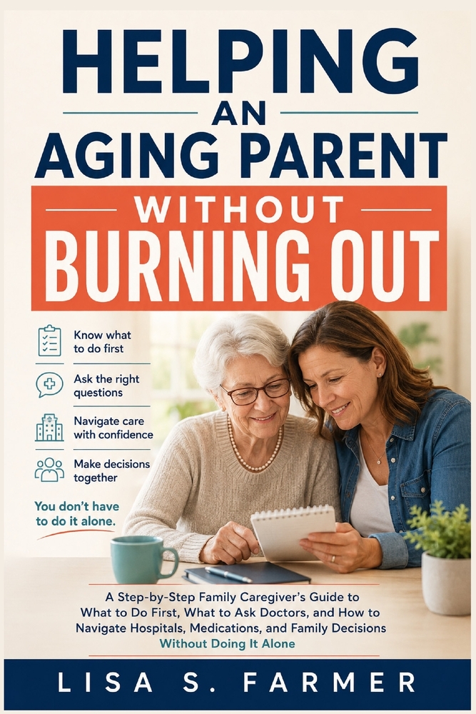 Helping an Aging Parent Without Burning Out: A Step-by-Step Family Caregiver's Guide to What to Do First, What to Ask Doctors, and How to Navigate Hos cover