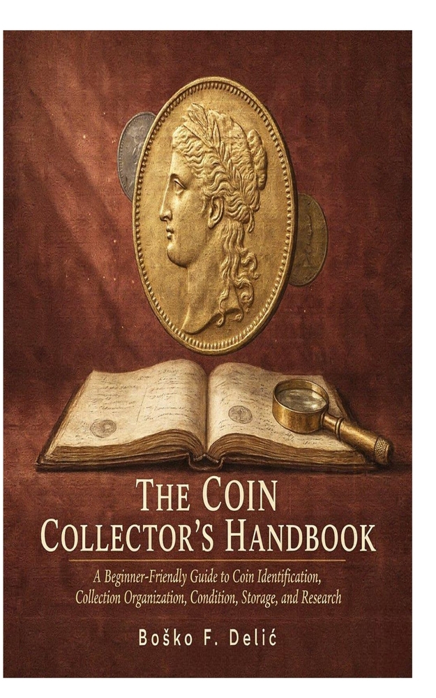 The Coin Collector's Handbook: A Beginner-Friendly Guide to Coin Identification, Collection Organization, Condition, Storage, and Research cover