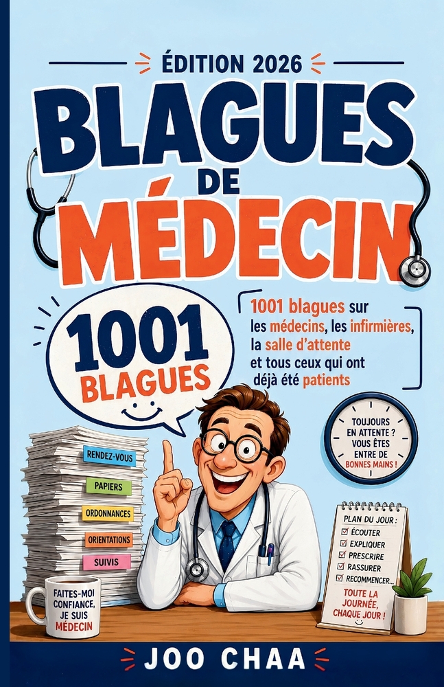 Blagues de Médecin Édition 2026: 1001 blagues sur les médecins, les infirmières, la salle d'attente et tous ceux qui ont déjà été patients cover