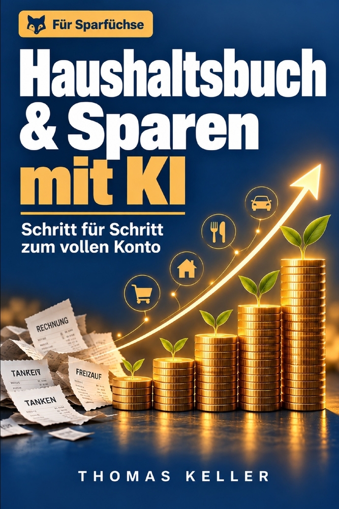 Haushaltsbuch & Sparen mit KI: Ausgaben analysieren, Verträge kündigen, Tarife wechseln - Schritt für Schritt zum vollen Konto cover