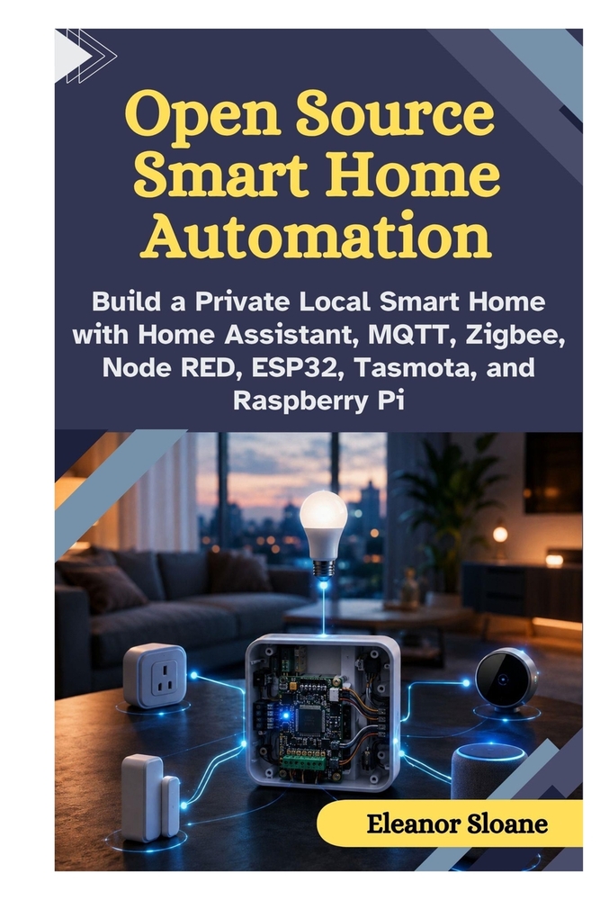 Open Source Smart Home Automation: Build a Private Local Smart Home with Home Assistant, MQTT, Zigbee, Node RED, ESP32, Tasmota, and Raspberry Pi cover