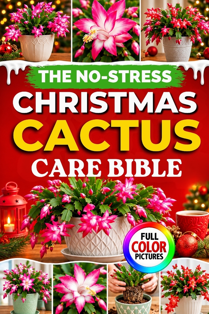 The No-Stress Christmas Cactus Care Bible: A Complete Beginner's Guide to Growing Schlumbergera Indoors: Watering, Light, Soil, Repotting, Pruning, Pr cover