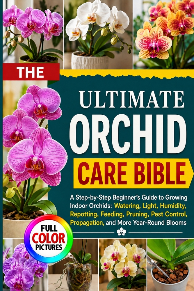 The Ultimate Orchid Care Bible: A Step-by-Step Beginner's Guide to Growing Indoor Orchids: Watering, Light, Humidity, Repotting, Feeding, Pruning, Pes cover