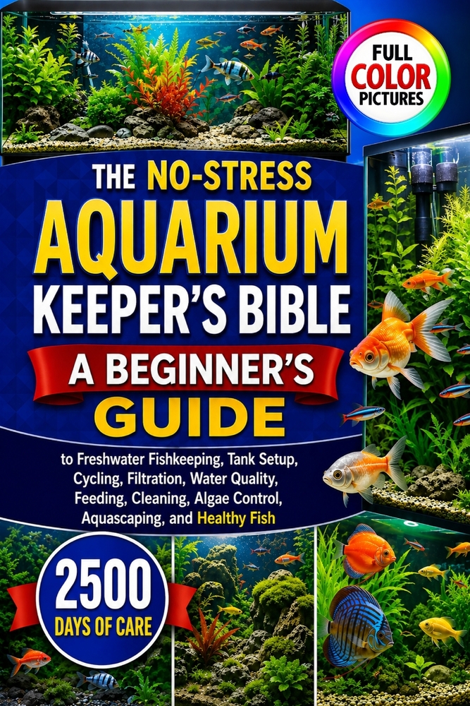 The No-Stress Aquarium Keeper's Bible: A Beginner's Guide to Freshwater Fishkeeping, Tank Setup, Cycling, Filtration, Water Quality, Feeding, Cleaning cover