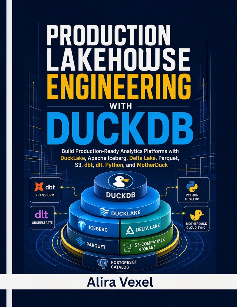 Production Lakehouse Engineering with DuckDB: Build Production-Ready Analytics Platforms with DuckLake, Apache Iceberg, Delta Lake, Parquet, S3, dbt, cover