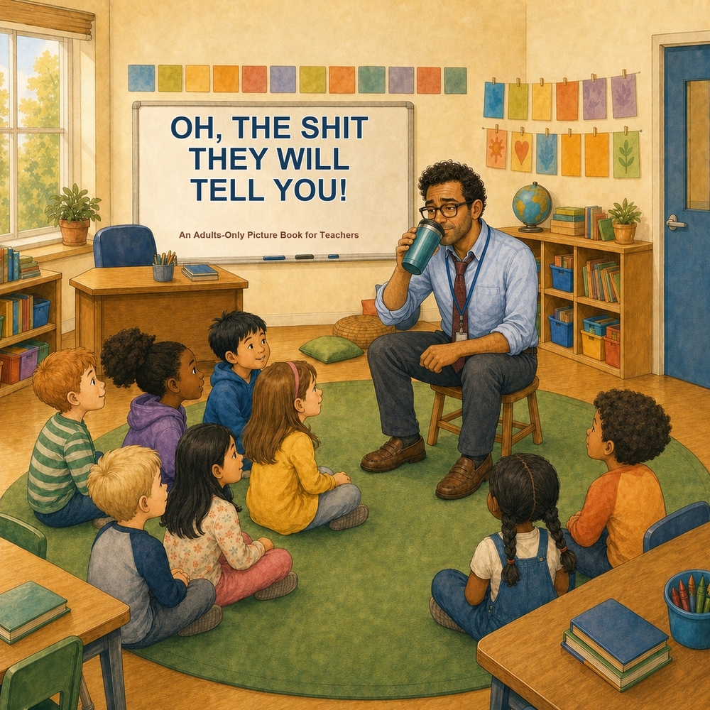 Oh, the Shit They Will Tell You!: An Adult Only Picture Book for Teachers cover