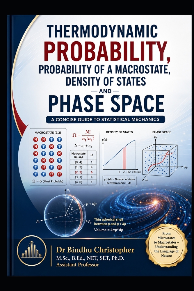 Thermodynamic Probability, Probability of a Macrostate, Density of States and Phase Space: Student friendly self learning book cover