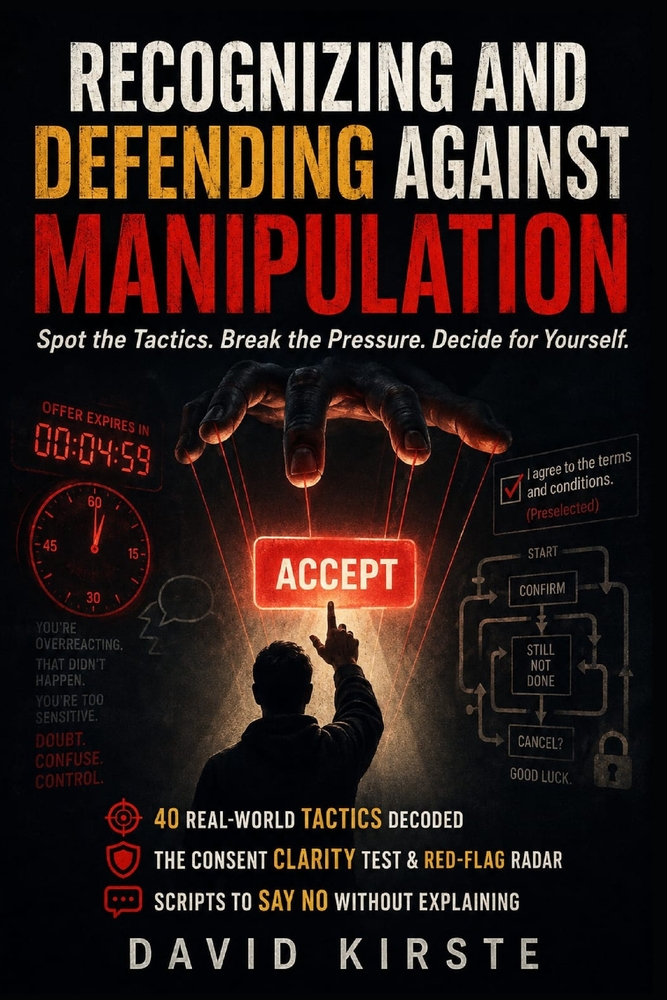 Recognizing and Defending Against Manipulation: A No-Nonsense Field Guide to Spotting Dark Patterns, Pressure Tactics, and Emotional Manipulation in E cover