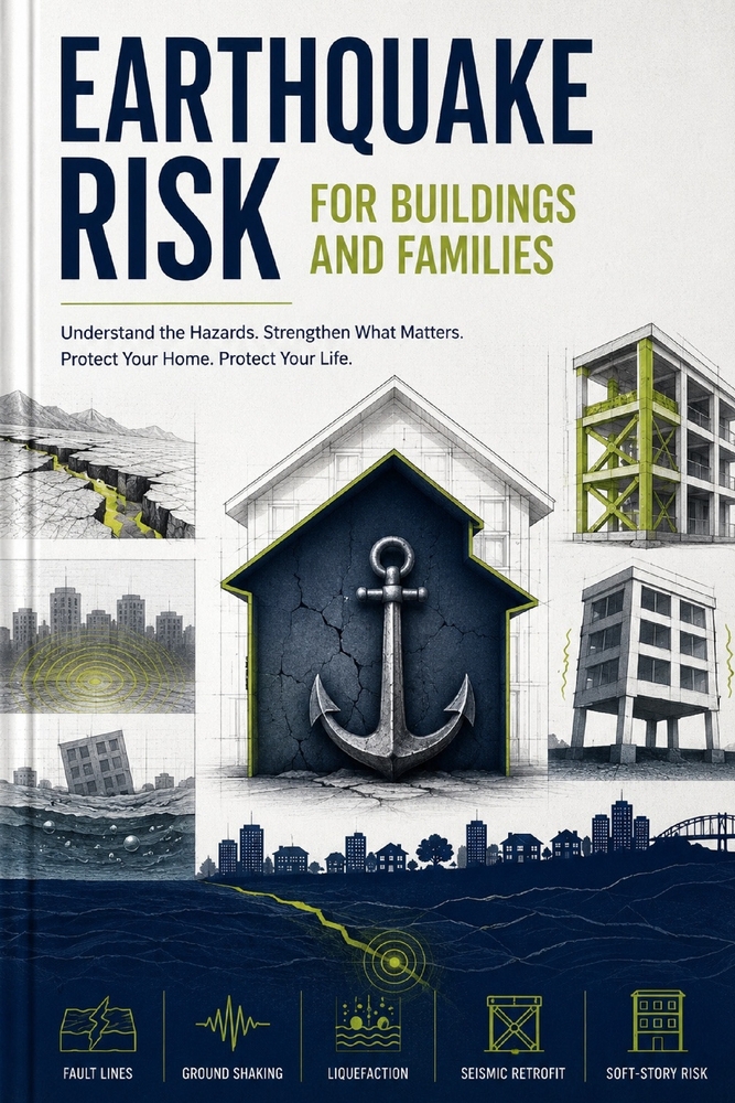 Earthquake Risk for Buildings and Families: Faults, shaking, retrofits, insurance, and recovery planning cover