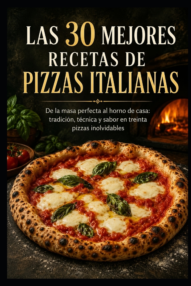 Las 30 mejores recetas de pizzas italianas: De la masa perfecta al horno de casa: tradición, técnica y sabor en treinta pizzas inolvidables cover