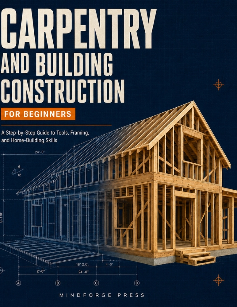 Carpentry and Building Construction for Beginners: A Step-by-Step Guide to Tools, Framing, and Home-Building Skills cover