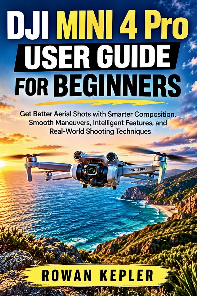 DJI Mini 4 Pro User Guide for Beginners: Get Better Aerial Shots with Smarter Composition, Smooth Maneuvers, Intelligent Features, and Real-World Shoo cover