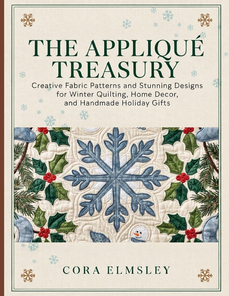 The Appliqué Treasury: Creative Fabric Patterns and Stunning Designs for Winter Quilting, Home Decor, and Handmade Holiday Gifts cover