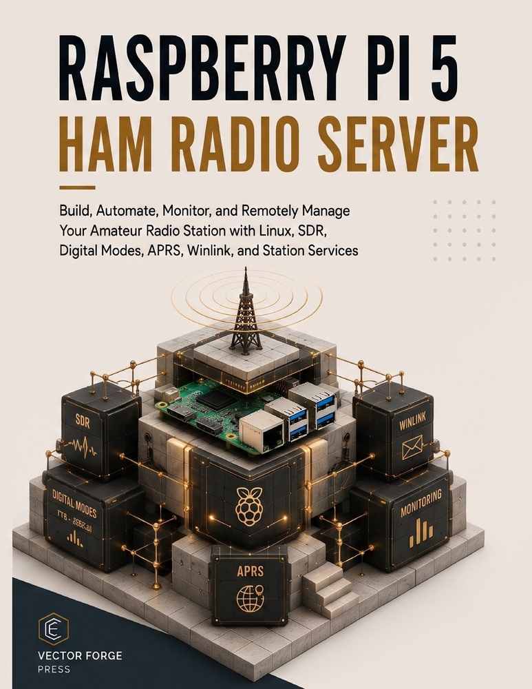Raspberry Pi 5 Ham Radio Server: Build, Automate, Monitor, and Remotely Manage Your Amateur Radio Station with Linux, SDR, Digital Modes, APRS, Winlin cover