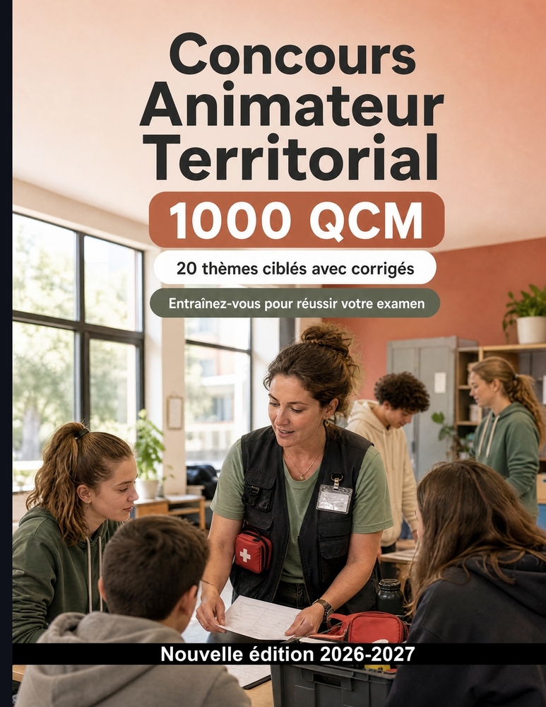 Concours Animateur Territorial (2026/2027): 1000 QCM avec corrigés détaillés: Projets socio-éducatifs, besoins des publics et gestion des groupes pour cover