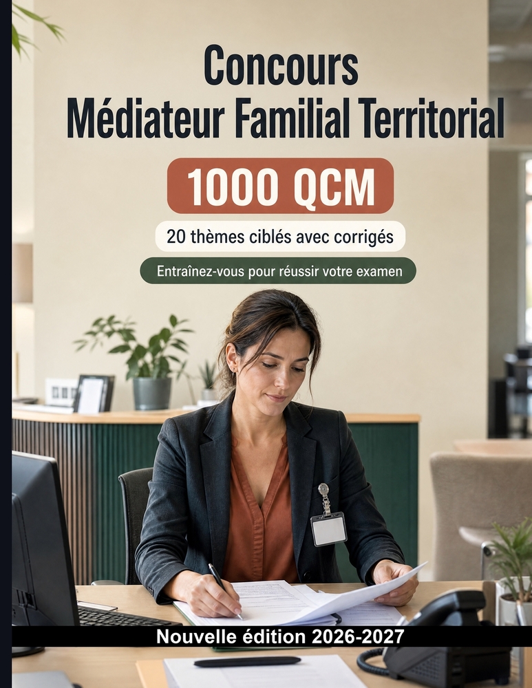 Concours Médiateur Familial Territorial Banque de QCM: 1000 exercices: Préparation au concours: QCM Droit, Sécurité publique, Procédures, Administrati cover