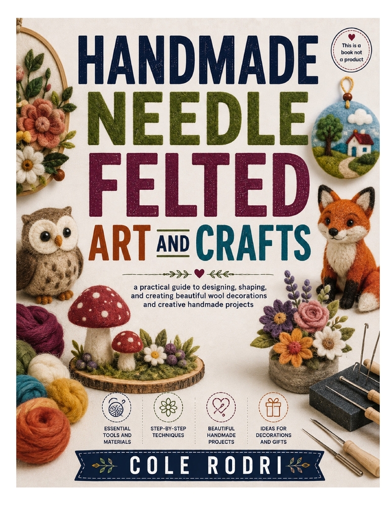 Handmade Needle Felted Art and Crafts: a practical guide to designing, shaping, and creating beautiful wool decorations and creative cover