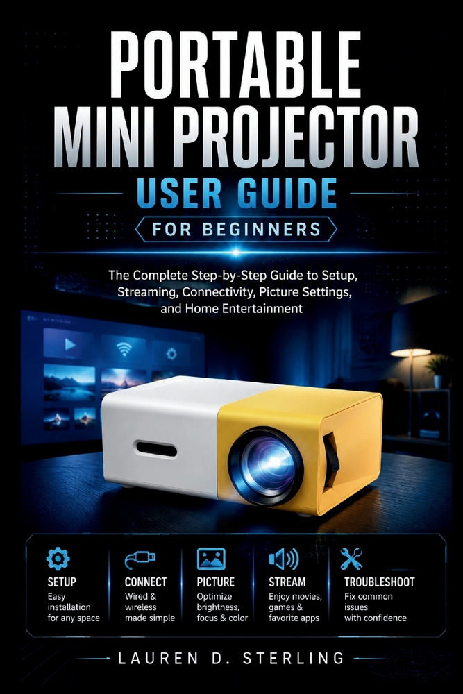 Portable Mini Projector User Guide for Beginners: The Complete Step-by-Step Guide to Setup, Streaming, Connectivity, Picture Settings, and Home Entert cover