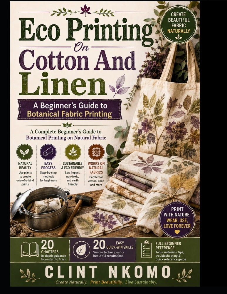 Eco Printing On Cotton And Linen: A Complete Beginner's Guide to Botanical Printing on Natural Fabric cover