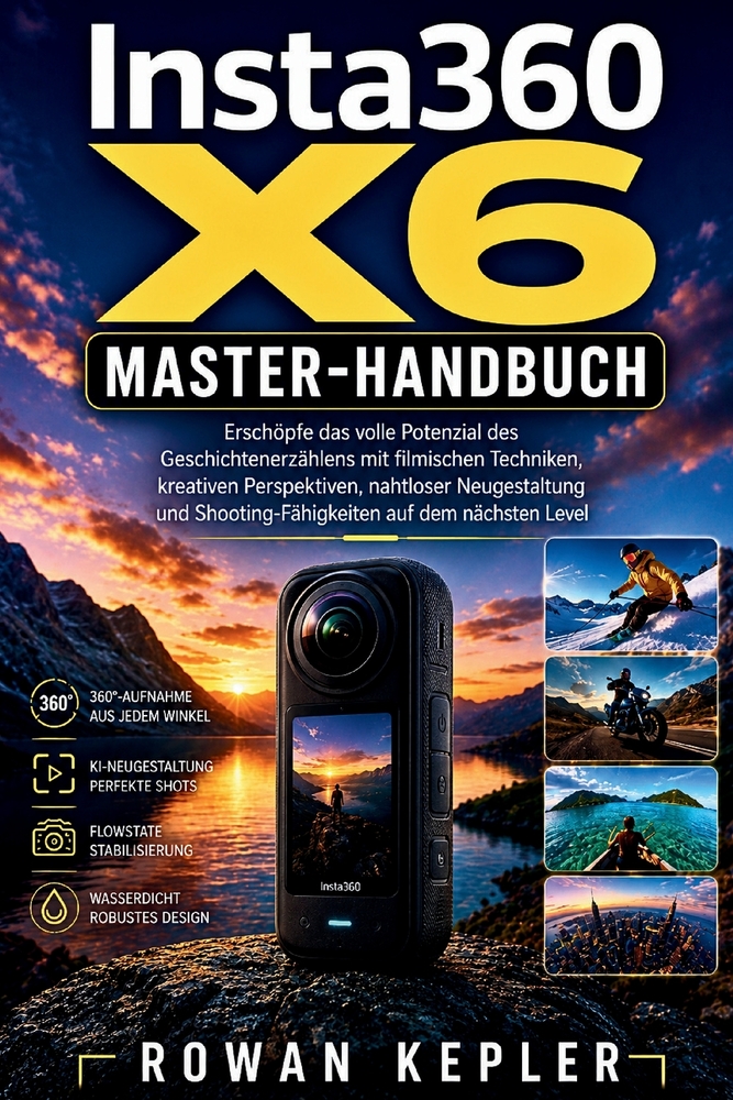 Insta360 X6 Master-Handbuch: Erschöpfe das volle Potenzial des Geschichtenerzählens mit filmischen Techniken, kreativen Perspektiven, nahtloser Neuges cover